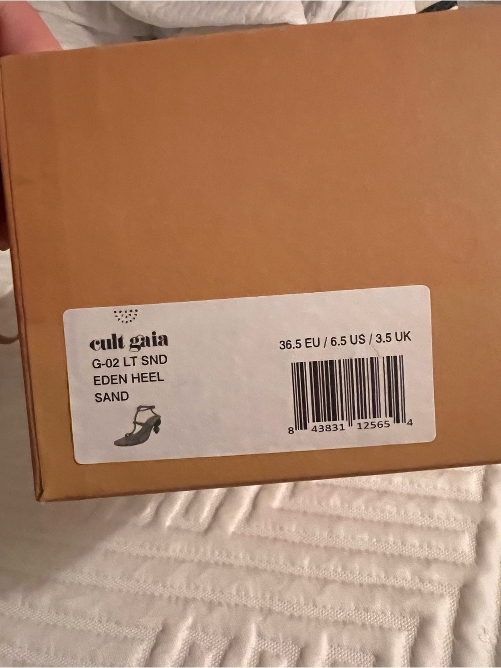 cult gaia Tan and Black Sculptural Ball-Heel T-Strap Sandals - Picture 4 of 4